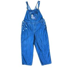 VTG Disney Winnie the Pooh Eeyore Denim Overalls  XL Blue Bib Winter